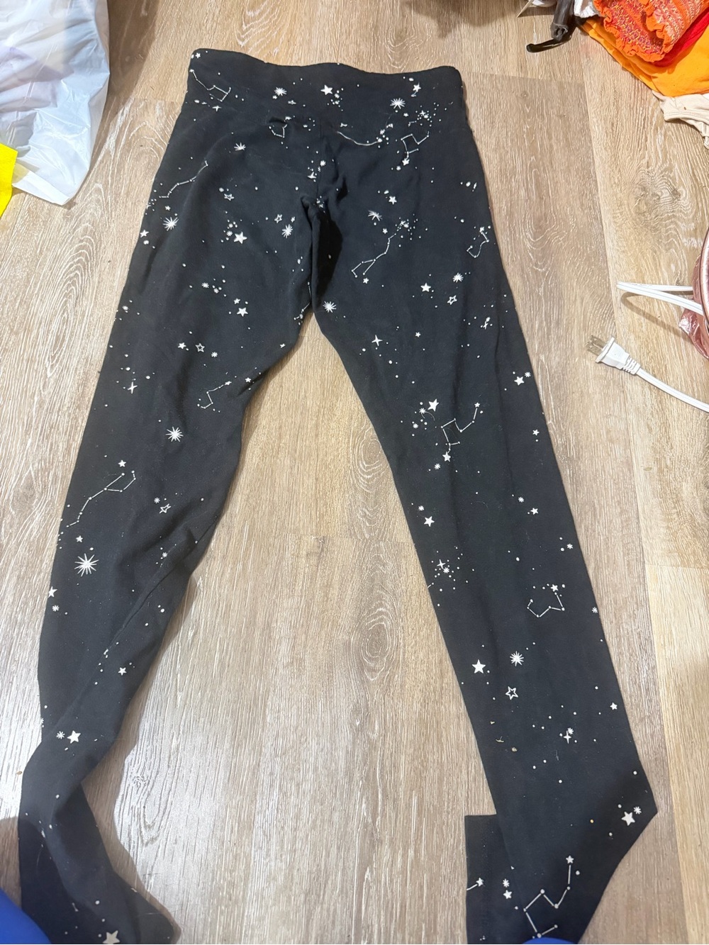 Forever 21 Black Leggings with White Constellation Print